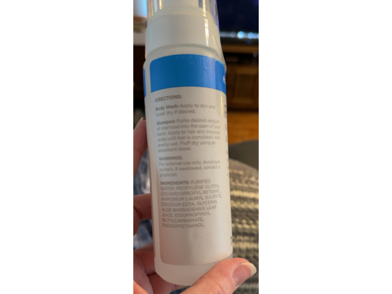 Equate Rinse-Free Foaming Body Wash & Shampoo, 7.1 fl oz/210 mL