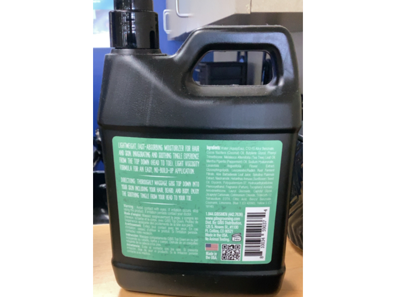 Gibs Top Down Hair & Body Hydrator, Tea Tree, 33.8 fl oz/1 L