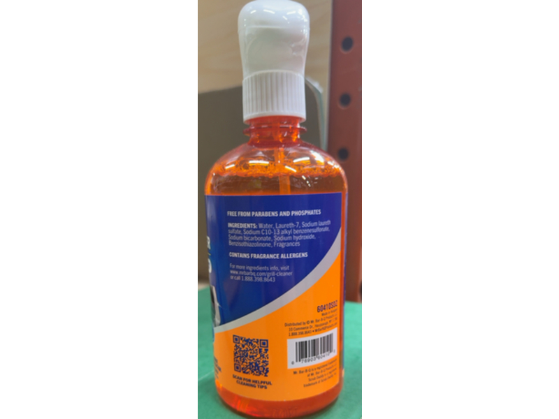 Mr. Bar-B-Q All In One Grill Cleaner, Sunny Orange Citrus Scent, 17.6 fl oz/500 mL