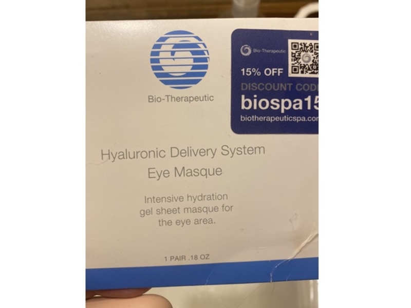Bio-Therapeutic Hyaluronic Delivery System Eye Masque, 0.18 oz, 10 Pair