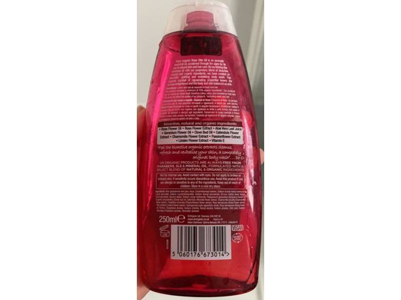 Dr Organic Daily Bath & Shower Gel, Rose Otto, 250 mL