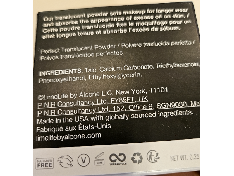 LimeLife by Alcone Perfect Translucent Powder, 0.25 oz/7 g