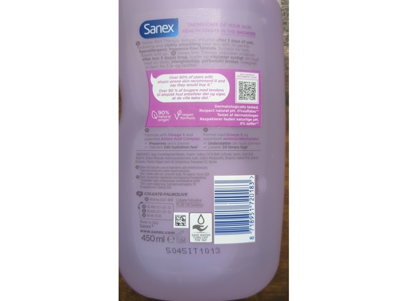 Sanex Skin Therapy Body Wash, Anti-Itchiness & Anti-Irritation, 450 mL