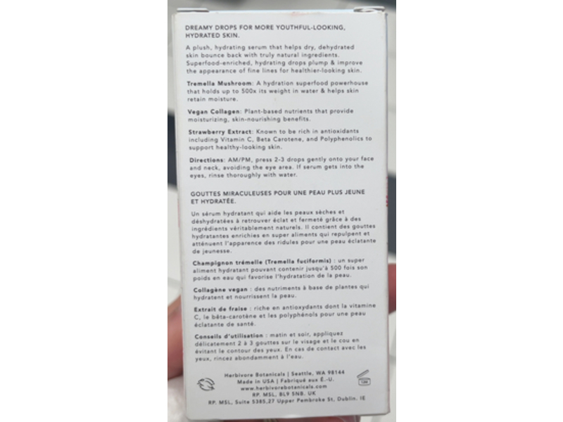 Herbivore Plumping Hydration Serum, Cloud Jelly, 1 fl oz/30 mL