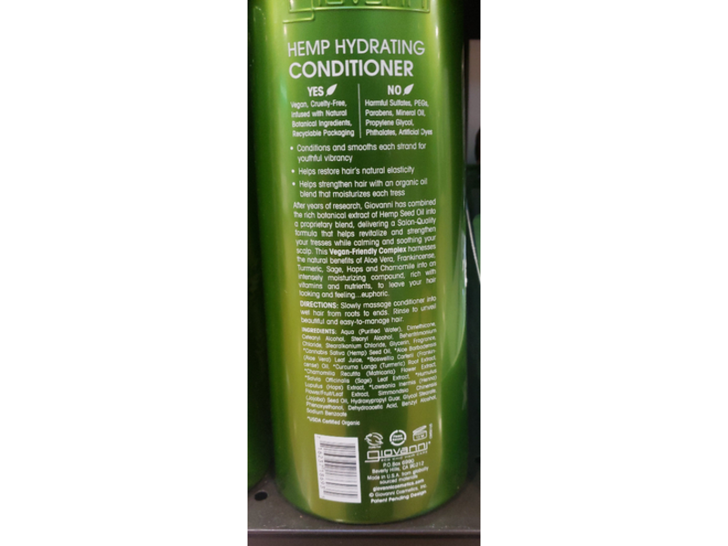 Giovanni Hydrating Conditioner, Hemp, 24 fl oz/710 mL