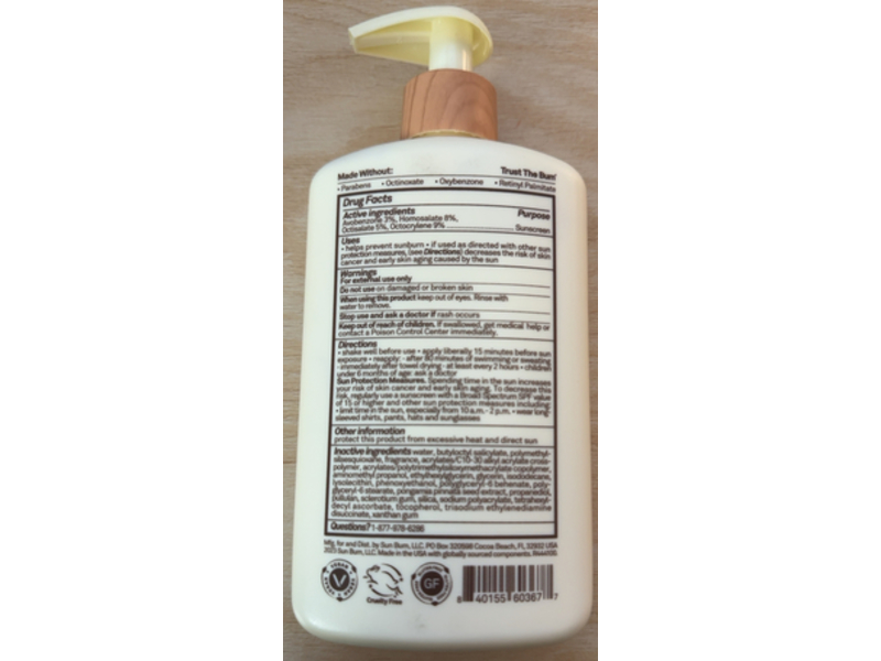 Sun Bum Daily Body Sunscreen Moisturizing Lotion, SPF 50, 8 fl oz/237 mL