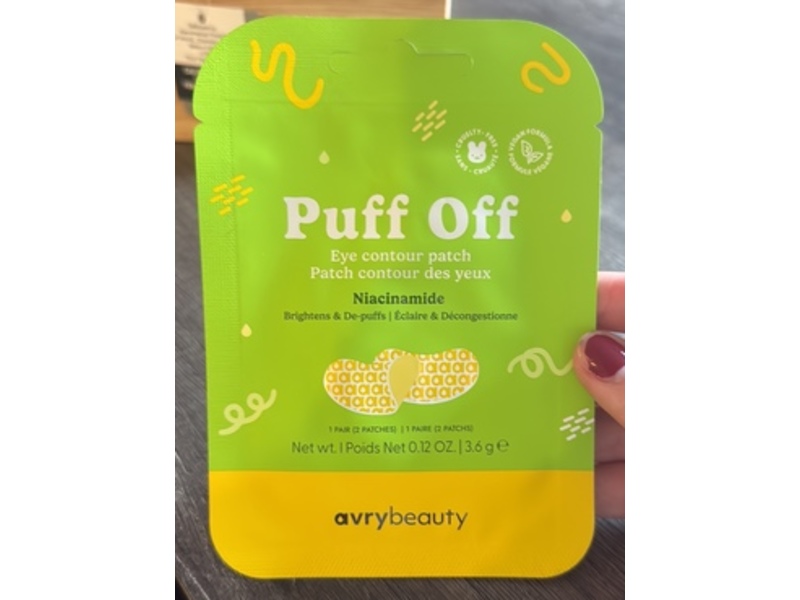 Avry Beauty Puff Off Eye Contour Patch, Niacinamide, 0.12 oz/3.6 g, 1 Pair, 2 Count