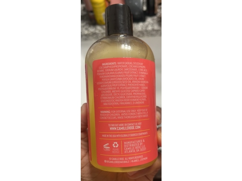 Camille Rose Detangling Shampoo, Guava Slip, 12 fl oz/355 mL