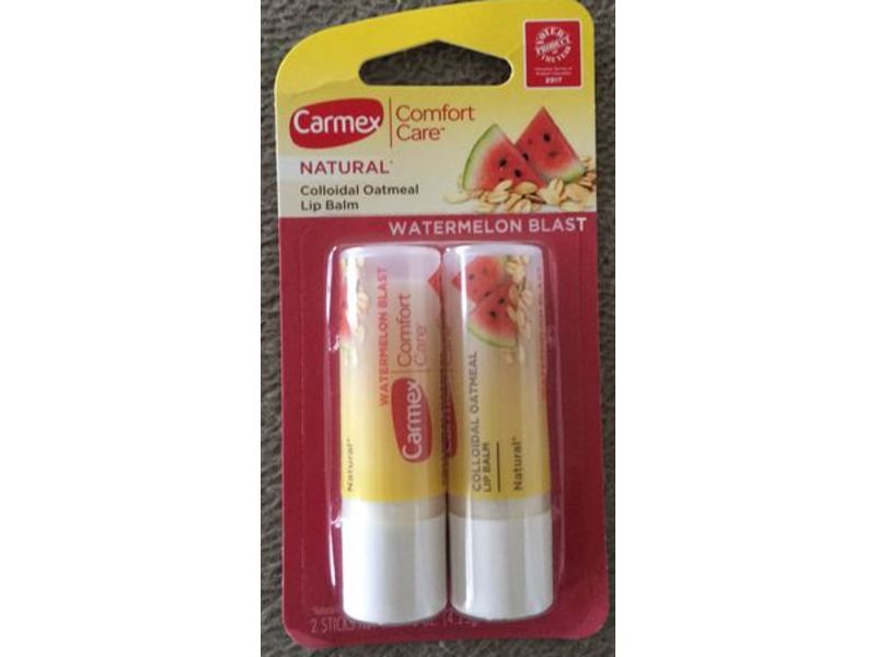 Carmex Comfort Care Natural Lip Balm, Watermelon Blast, 0.15 oz, 2 Count
