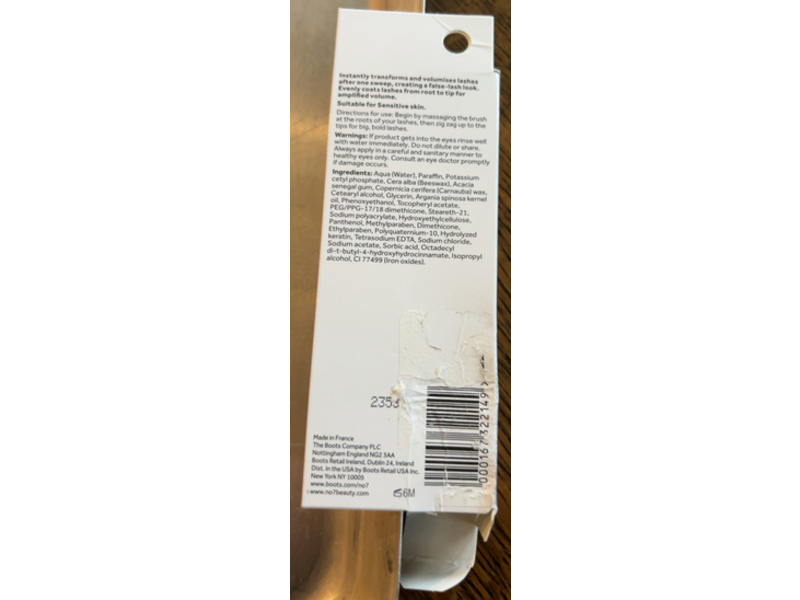 No 7 Lash Impact False-Lash Look Mascara, Black, 0.23 fl oz/7 mL