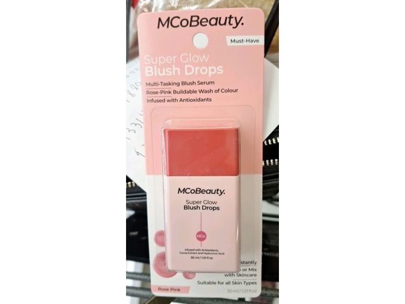 MCoBeauty Super Glow Blush Drops, Rose Pink, 1.01 fl oz/30 mL