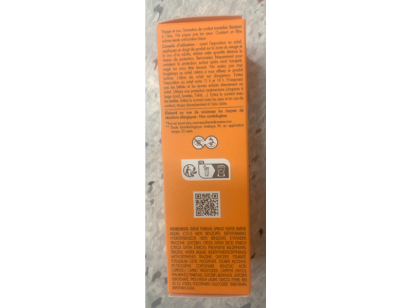 Avene Eau Thermale Invisble Finish Hydration Cream, SPF 50+, 50 mL