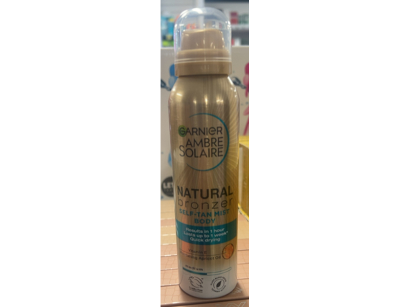 Garnier Ambre Solaire Natural Bronzer Self - Tan Mist Body, Medium, 150 mL