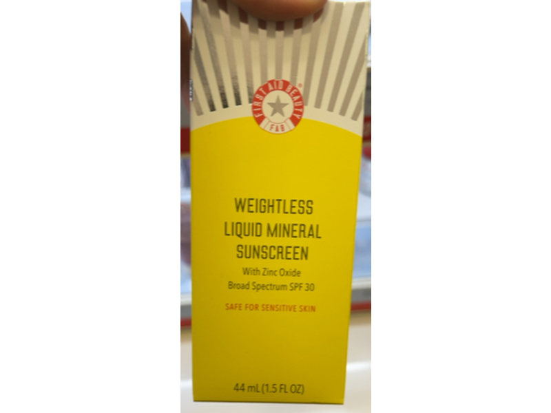 First Aid Beauty Weightless Liquid Mineral Sunscreen, SPF 30, 1.5 fl oz/44 mL