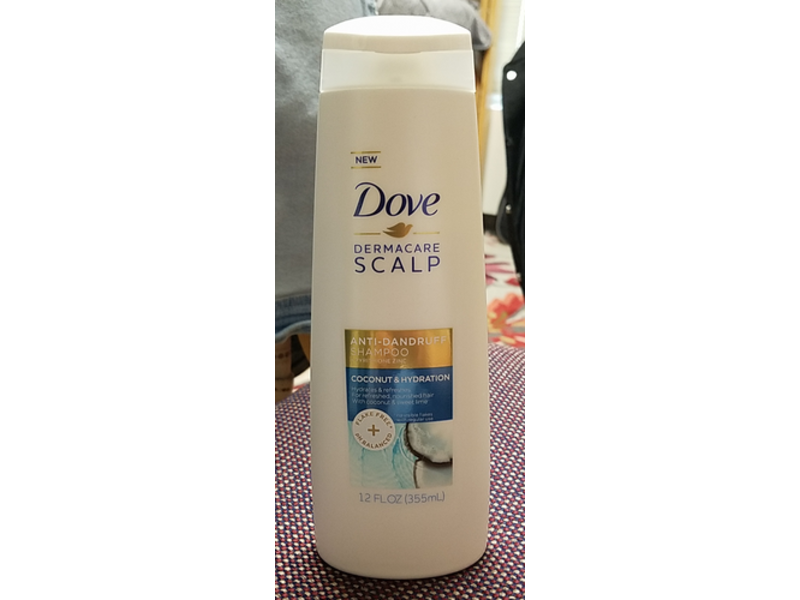 Dove Dermacare Scalp Anti-Dandruff Shampoo, Coconut & Hydration, 12 fl oz/355 mL