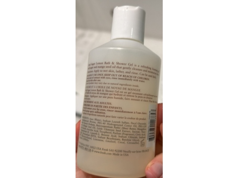 Fresh Sugar Lemon Bath & Shower Gel, Sugar & Mango Seed Oil, 10 fl oz/300 mL