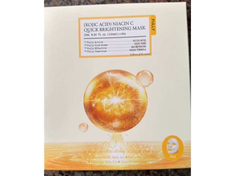 Fully Kojic Acid Niacin C Quick Brightening Mask, 0.84 fl oz/25 mL, 4 Count