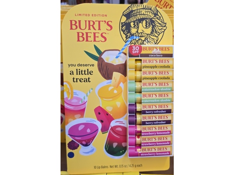 Burt's Bees Lip Balm, Coco Loco, SPF 30, 0.15 oz/4.25 g, 10 Count