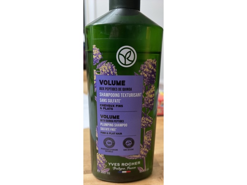 Yves Rocher Volume Plumping Shampoo, Quinoa Peptides, 10.1 fl oz/300 mL
