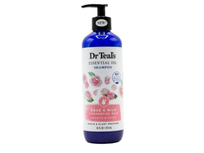 Dr Teal's Essential Oil Shampoo, Rose & Milk, 16 fl oz/473 mL