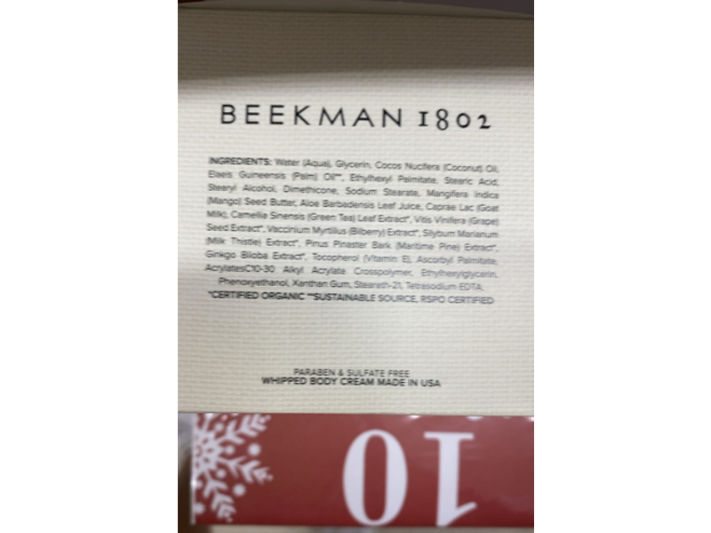 Beekman 1802 Pure Goat Milk Whipped Body Cream, 8.0 fl oz/236 mL