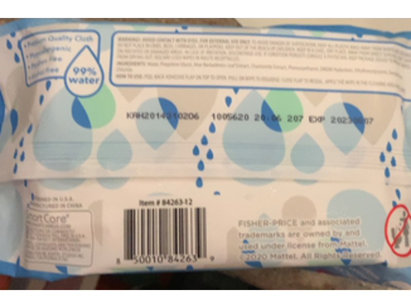 Fisher Price Smart Care Baby Wipes, 72 Count