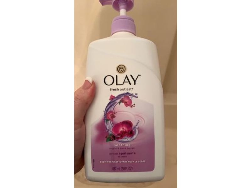 Olay Fresh Outlast Soothing Body Wash, Orchid & Black Currant, 30 fl oz/887 mL