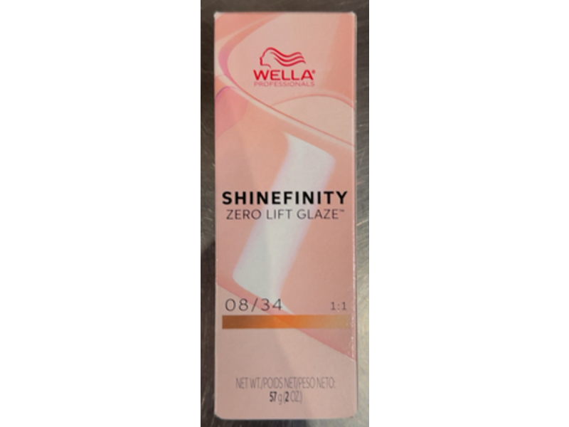Wella Professionals Shinefinity Zero Lift Glaze, 08/34 Light Blonde Gold Red, 2 oz/57 g