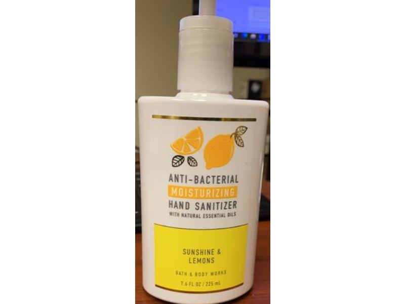 Bath & Body Works Anti-Bacterial Hand Sanitizer, Sunshine & Lemons, 7.6 fl oz/225 mL