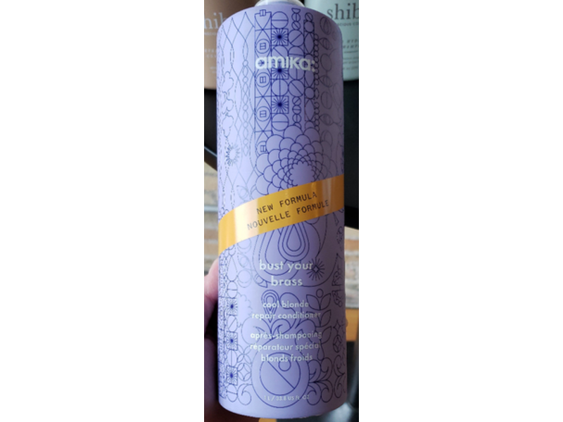 Amika Bust Your Brass Cool Blonde Repair Conditioner, 33.8 fl oz/1 L