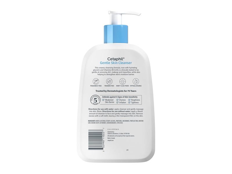 Cetaphil Gentle Skin Cleanser + Moisturizing Lotion Set, Normal To Dry Skin, 16 fl oz + 2 fl oz