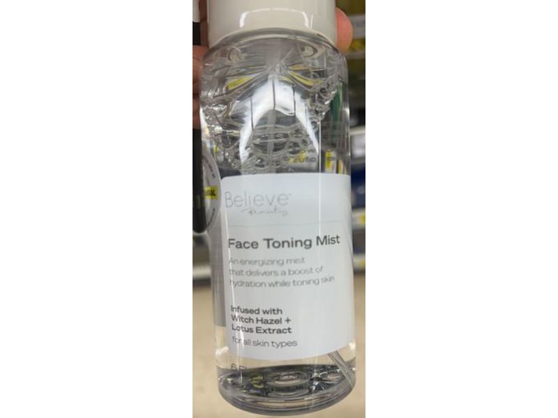Believe Beauty Face Toning Mist, Witch Hazel + Lotus Extract, 6 fl oz