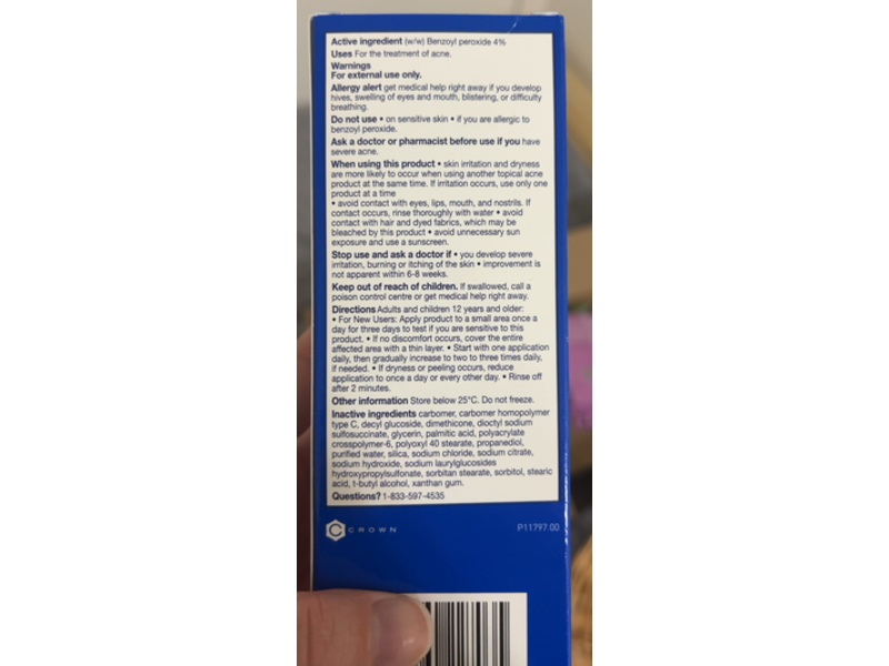 PanOxyl Daily Cleaning Acne Wash, Benzoyl Peroxide Cream, 85 g