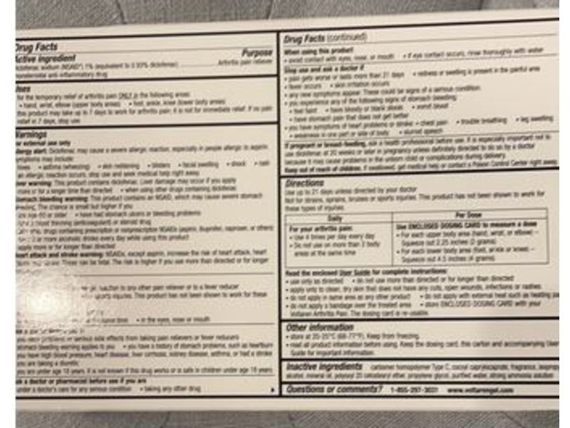 Voltaren Arthritis Pain Reliever, 3.53 oz/100 g, Pack Of 2