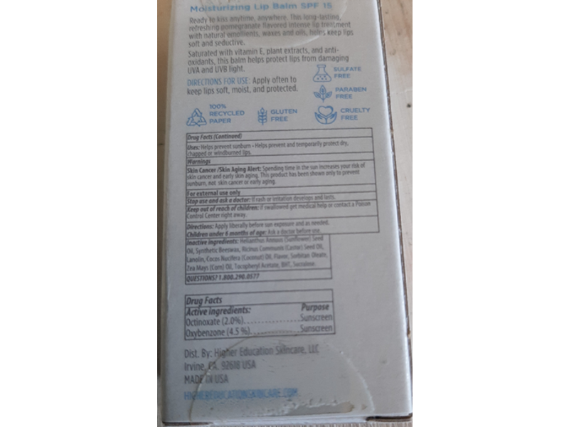 Higher Education Make Out Ready Moisturizing Lip Balm, SPF 15, 0.15 oz