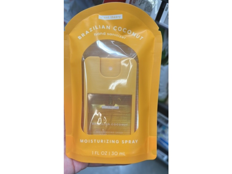 Scent Theory Hand Sanitizer Moisturizing Spray, Brazilian Coconut, 1 fl oz/30 mL