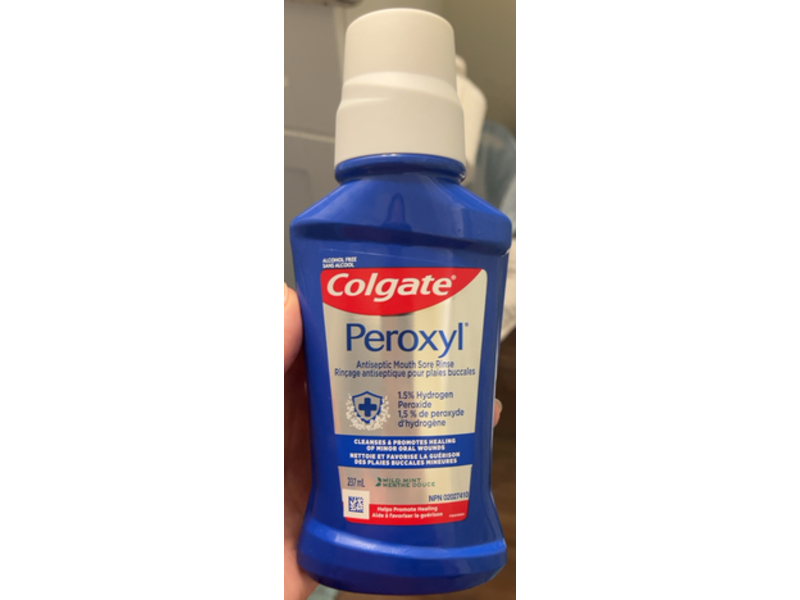 Colgate Peroxyl Antiseptic Mouth Sore Rinse, Mild Mint, 8 fl oz/237 mL