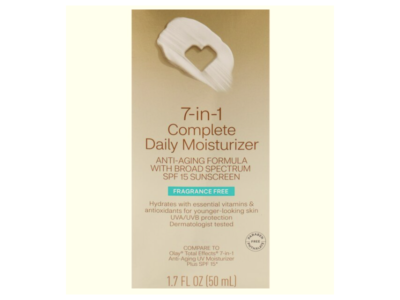 CVS Health 7-In-1 Complete Daily Moisturizer, SPF 15, Fragrance Free, 1.7 fl oz/50 mL