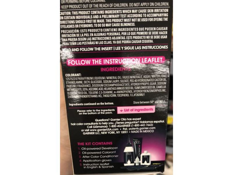 Garnier Olia Oil-Powered Permanent Hair Color, 10.0 Very Light Blonde, 1 Application