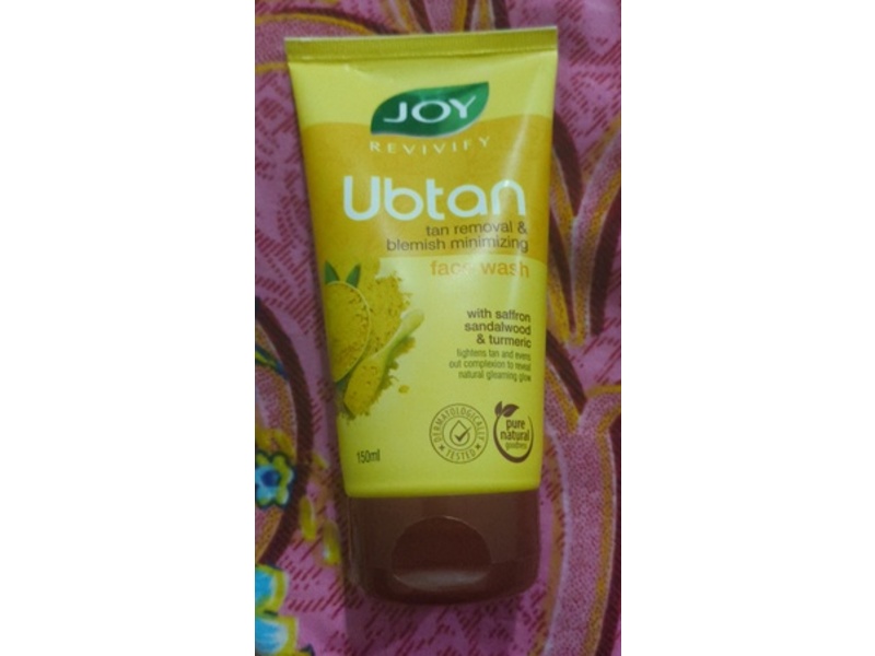 Joy Revivify Ubtan Tan Removal & Blemish Minimizing Face Wash, Saffron Sandalwood & Turmeric, 150 mL, Pack of 2
