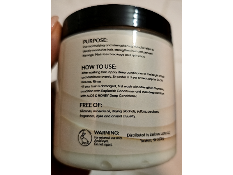 Bask & Lather Deep Conditioner, Aloe & Honey, 8 fl oz/236 mL