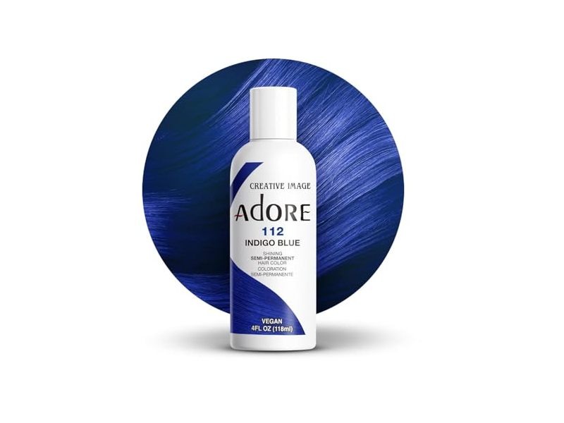 Creative Image Adore Shining Semi-Permanent Hair Color, 112 Indigo Blue, 4 fl oz/118 mL