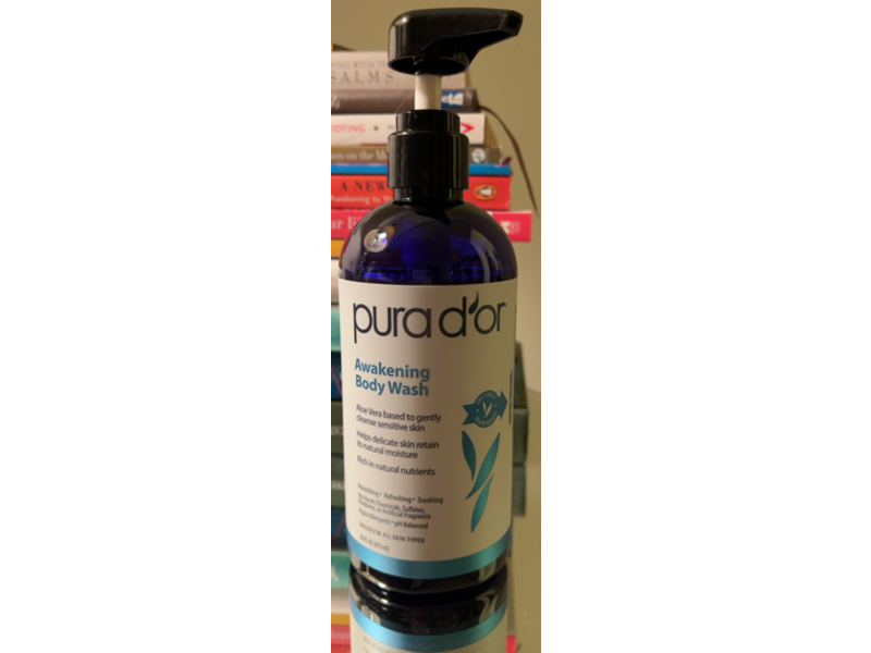 PURA D'OR Awakening Body Wash, Aloe Vera, 16 fl oz/473 mL