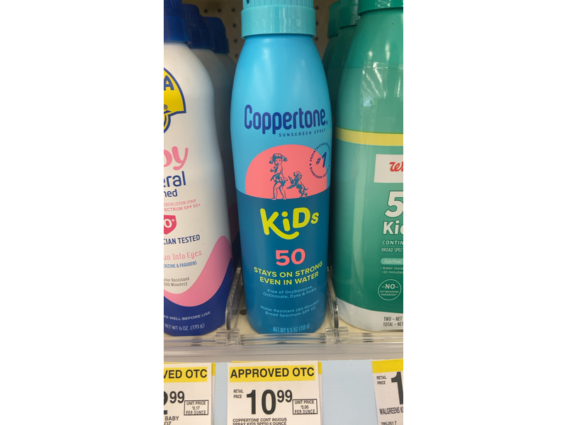 Coppertone Kids Sunscreen Spray, SPF 50, 5.5 oz/156 g
