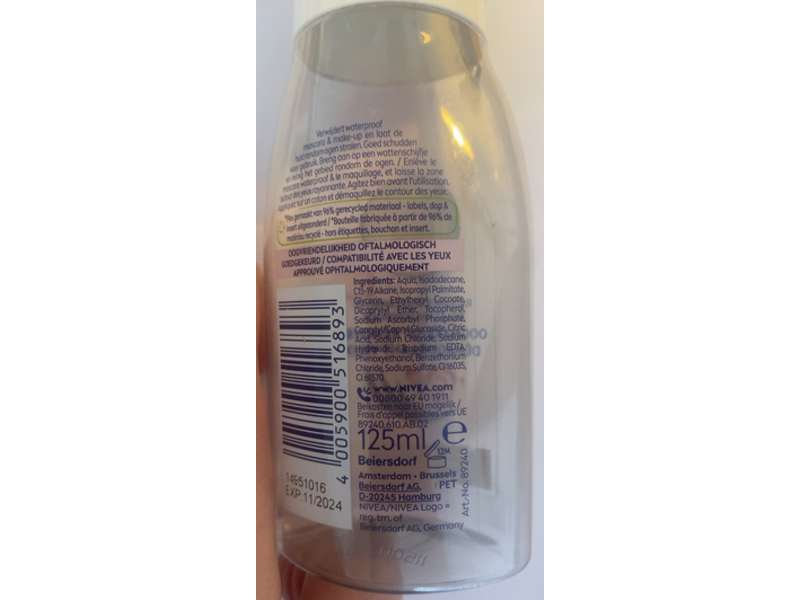 Nivea Oogmake-up Remover, 125 mL
