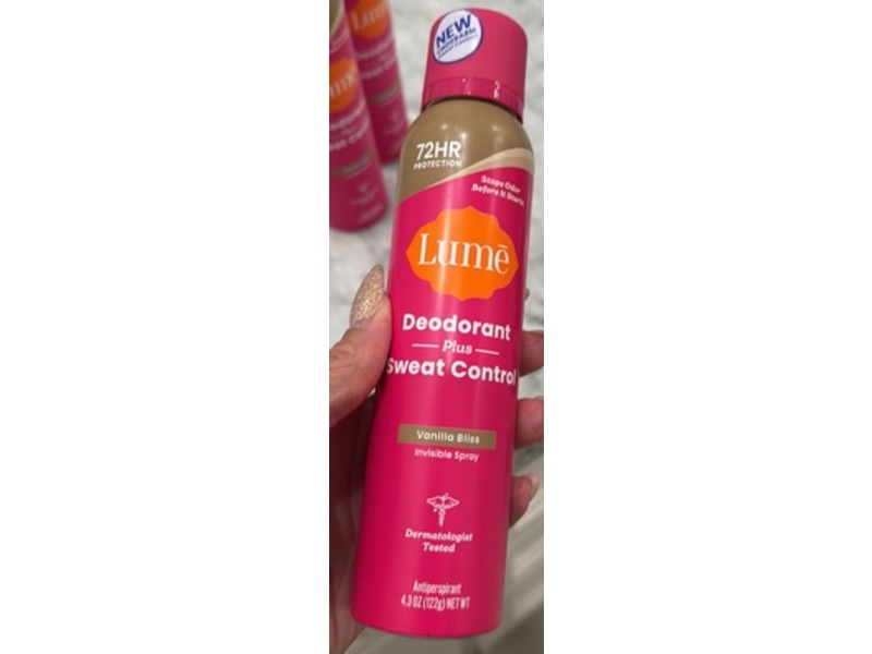 Lume Deodorant Plus Sweat Control Invisible Spray, Vanilla Bliss, 4.3 oz/122 g