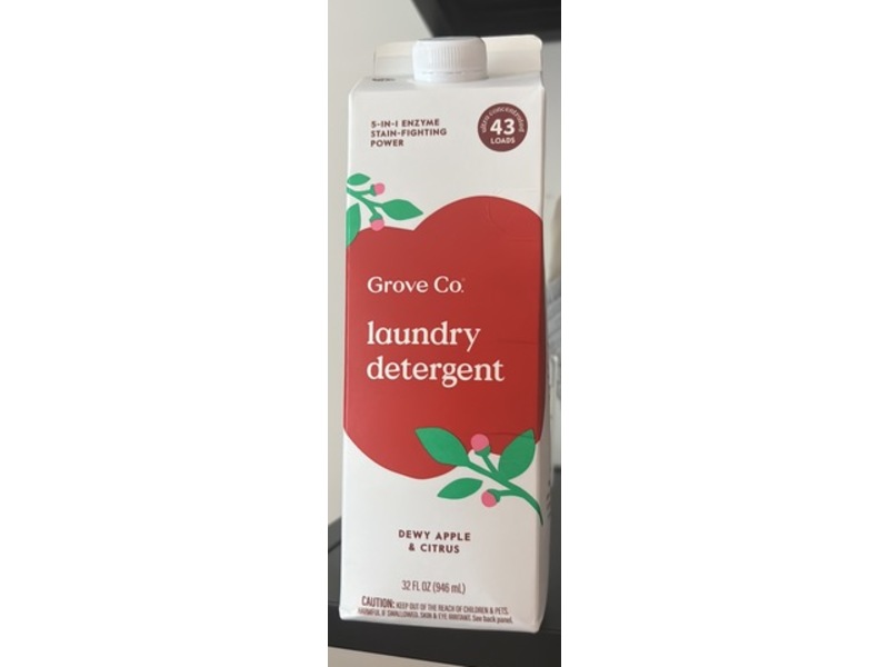 Grove Co. Laundry Detergent, Dewy Apple & Citrus, 32 fl oz/946 mL
