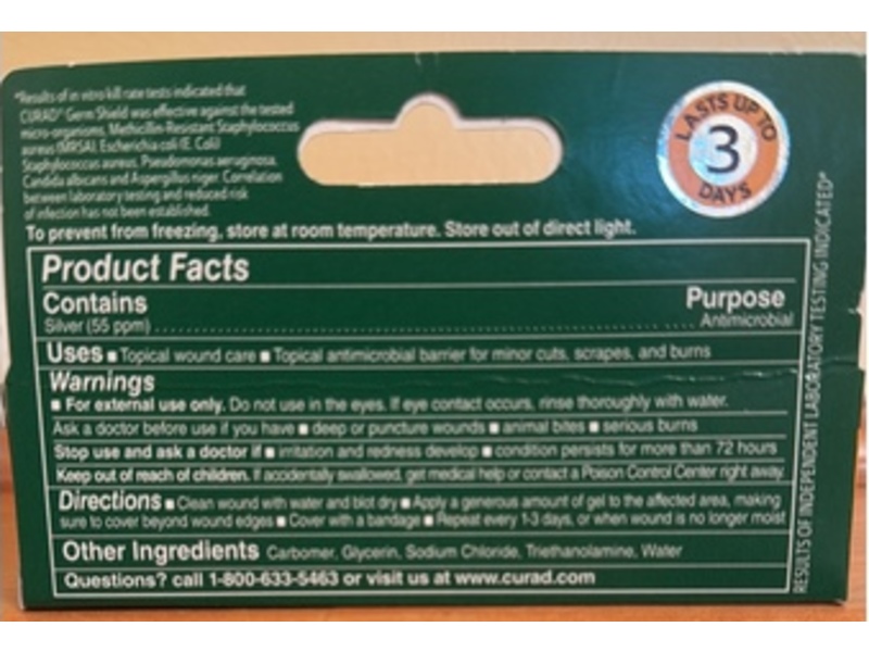 Curad Germ Shield Antimicrobial Wound Gel, 0.5 fl oz/14.2 g