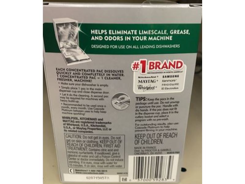 Cascade Platinum Dishwasher Cleaner, Pack Of 3