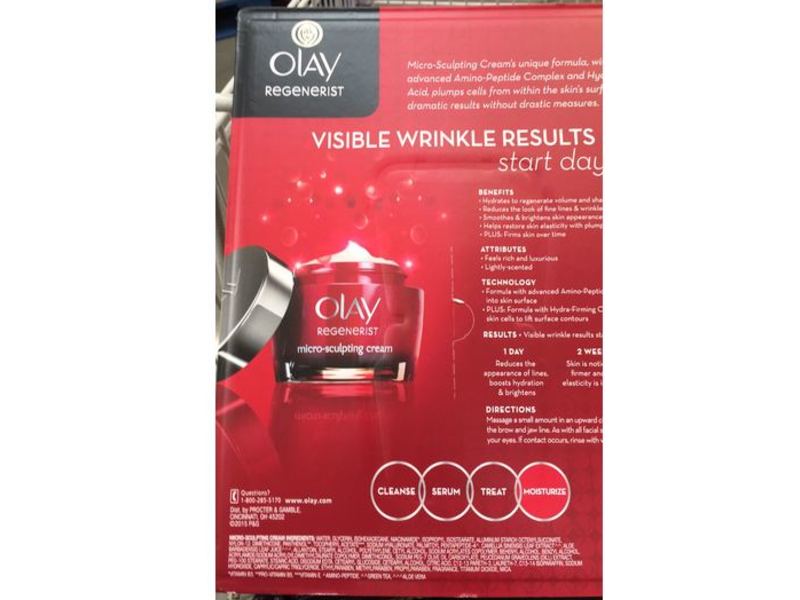 Olay Regenerist Micro-Sculpting Cream Hydrating Moisturizer, 1.7 fl oz/50 mL, Pack Of 2
